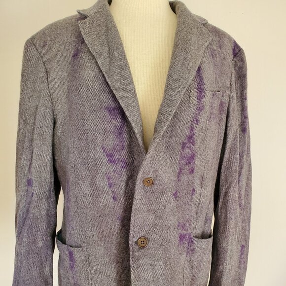 Canali italian cashmere wool angora kei blazer blue purple gray grey XL 44 46 L - Picture 2 of 11